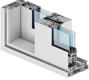 sistem de uși culisante cu barieră termică