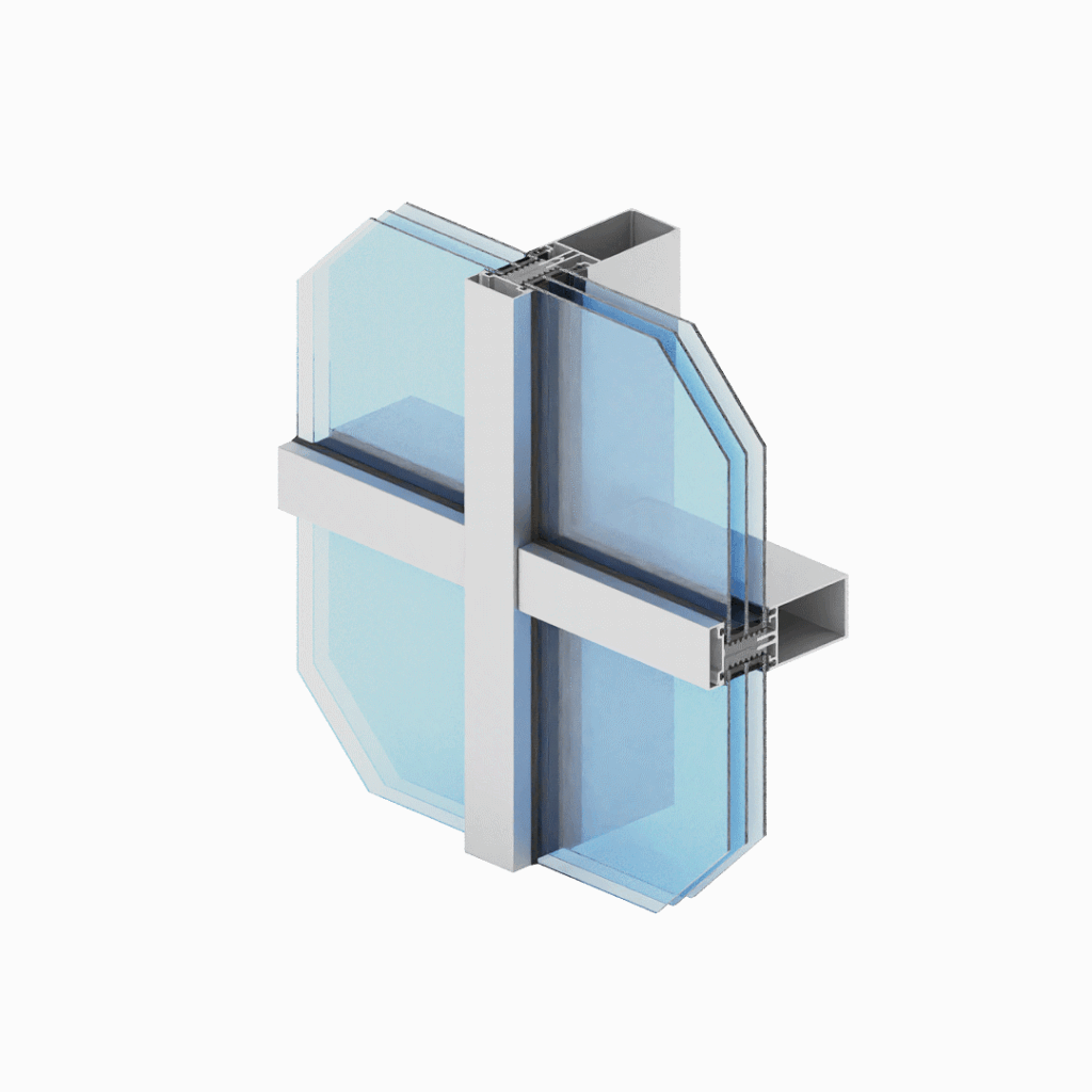 pereți cortină cu forme simple sau complexe